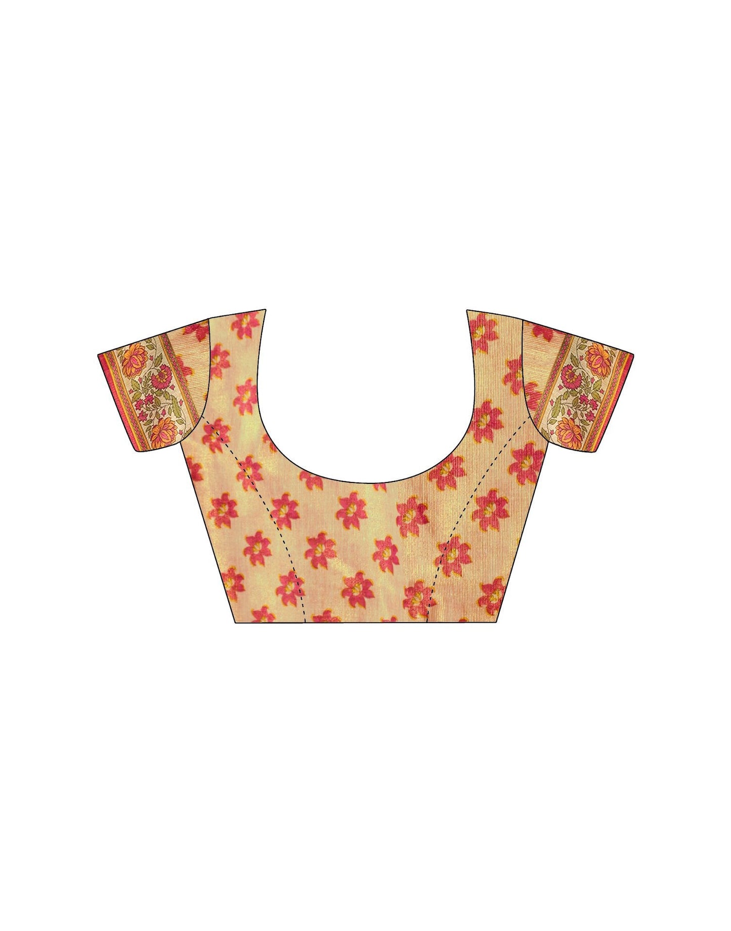 Beige Linen Floral Printed Saree