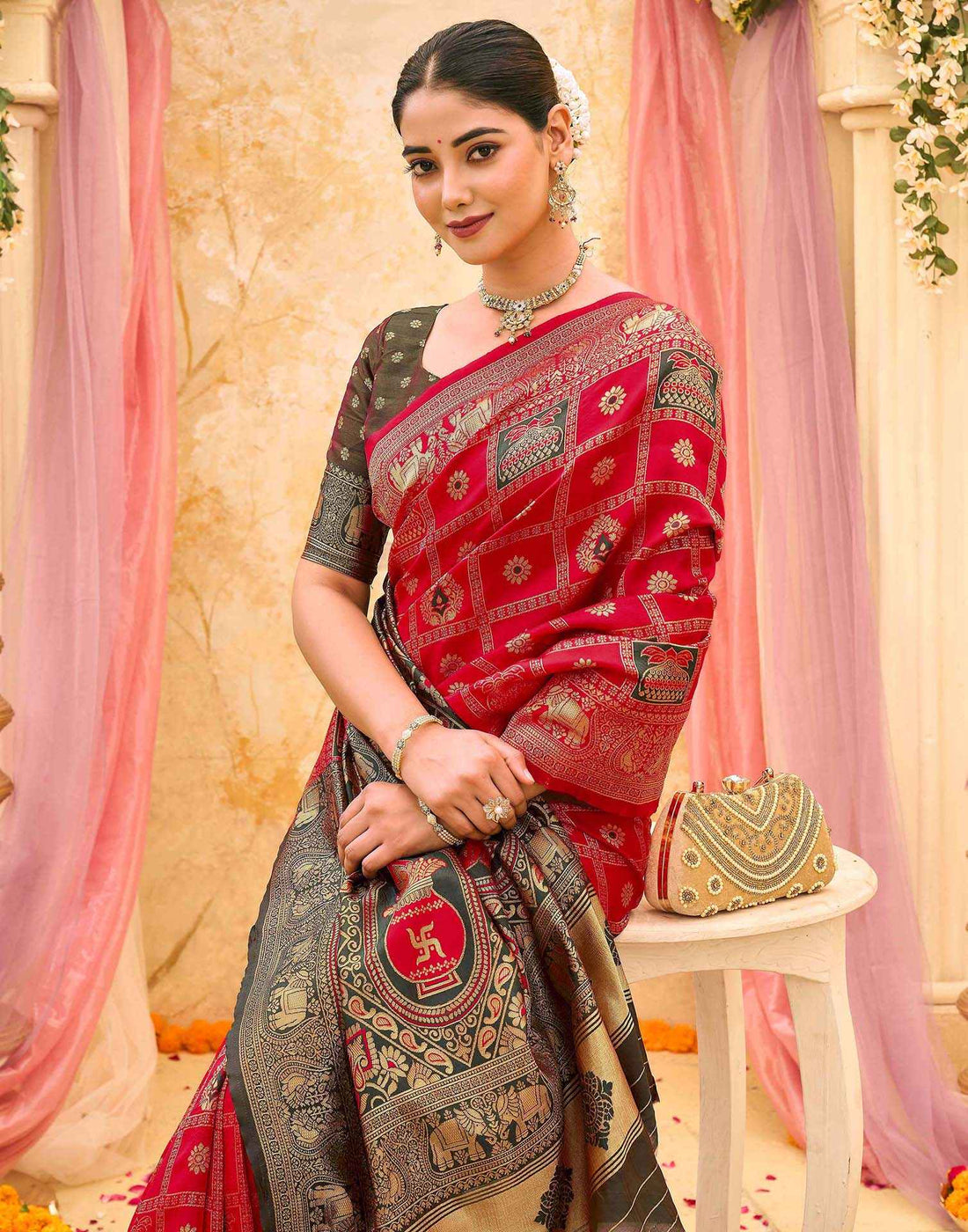 Red Silk Woven Patola Saree