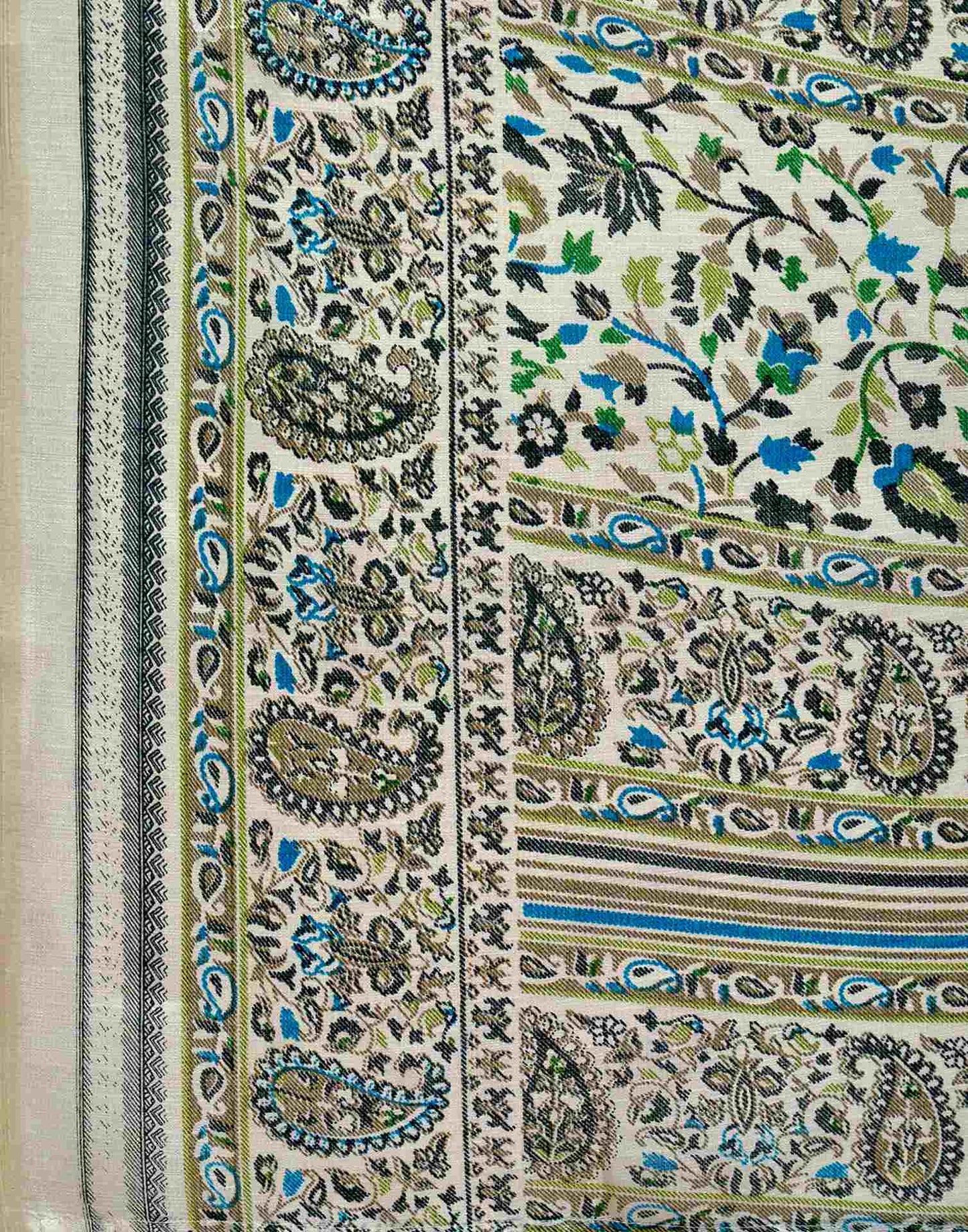 Beige Khadi Printed Saree