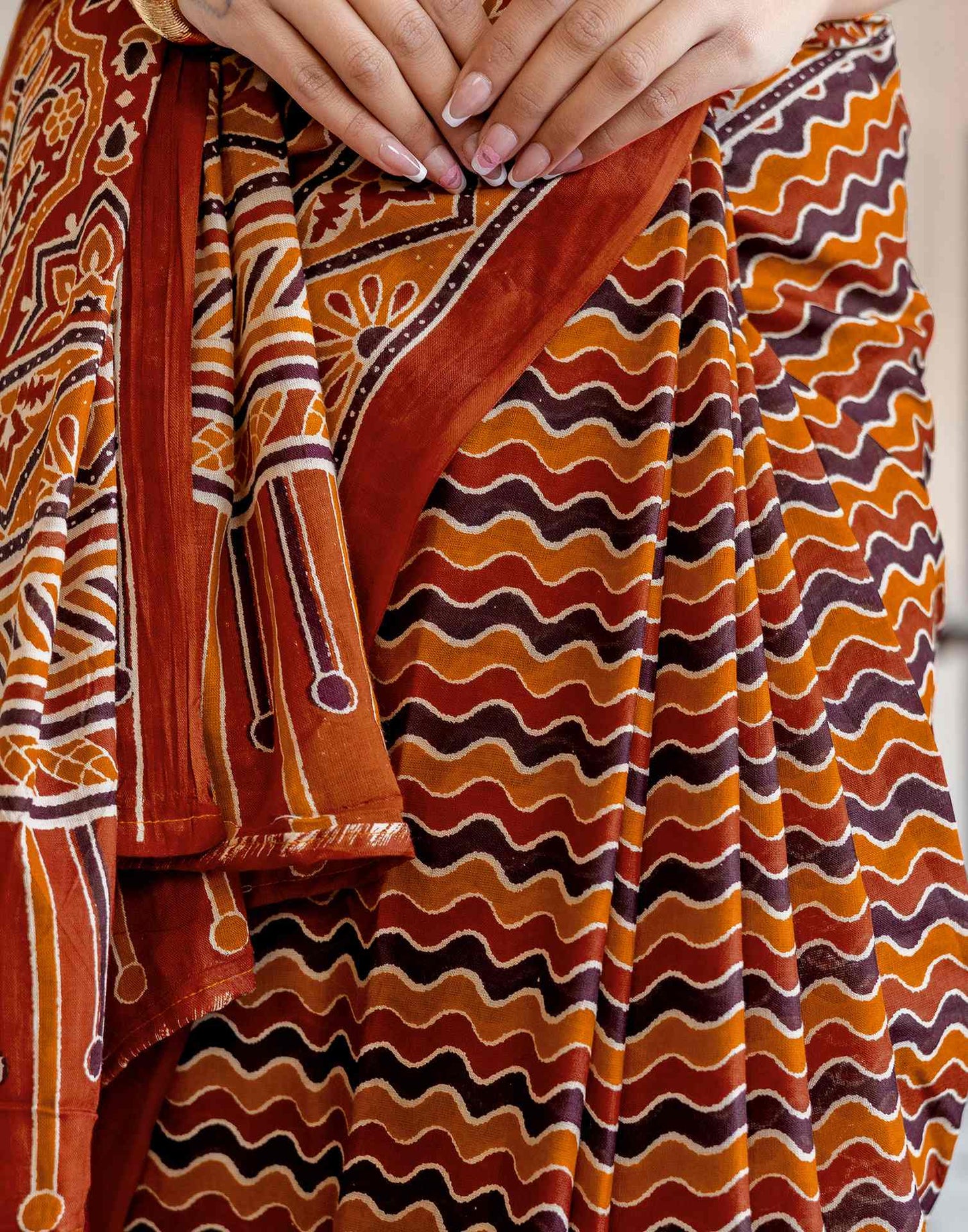 Multicoloured Cotton Printed Saree