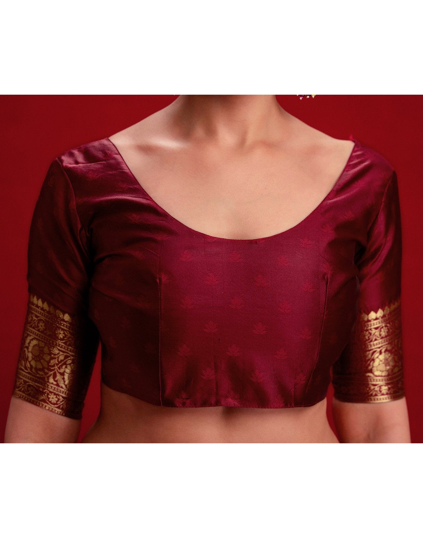Maroon Silk Woven Banarasi Saree