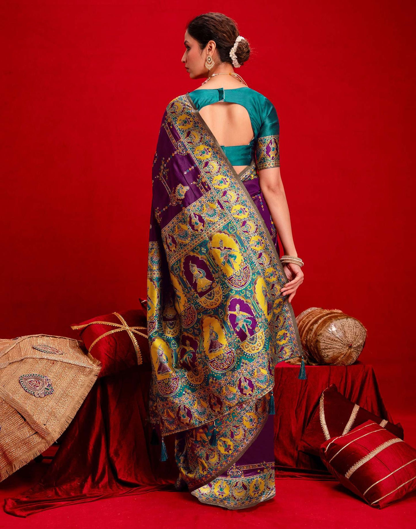 Dark Purple Silk Woven Paithani Saree