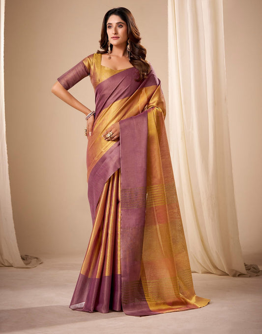 Gold Tissue Silk Woven Saree